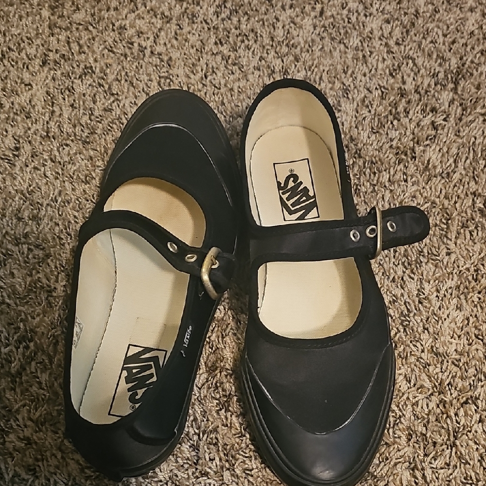 Vans Black Mary Jane Flats with Buckle - Picture 5 of 8